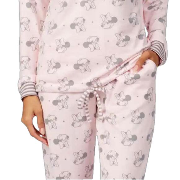 Disney Women’s Minnie Mouse Pink PJ Pajamas Loungewear 2 piece Set XL NWT - Picture 6 of 7